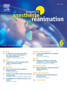 Le praticien en anesthésie réanimation