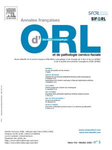 Annales Françaises d'Oto-Rhino-Laryngologie et de pathologie cervico-faciale