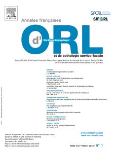 Annales Françaises d'Oto-Rhino-Laryngologie et de pathologie cervico-faciale