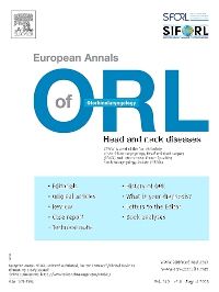 European Annals of Otorhinolaryngology, Head and Neck diseases