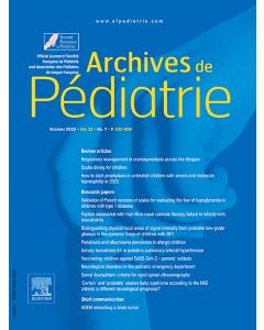 Archives de p&eacute;diatrie