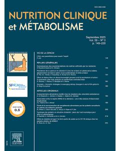 Nutrition clinique et m&eacute;tabolisme