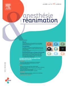 Anesth&eacute;sie & R&eacute;animation